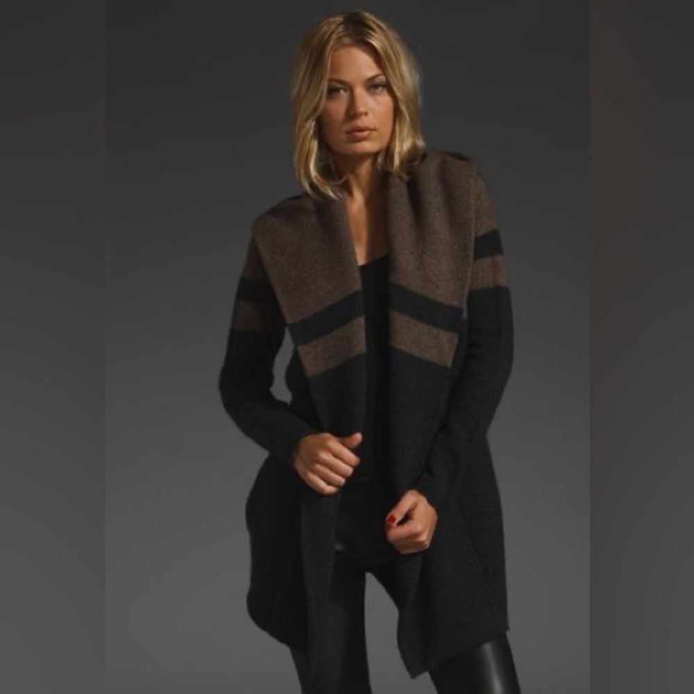 Vince Blocked Blanket Sweater Coat